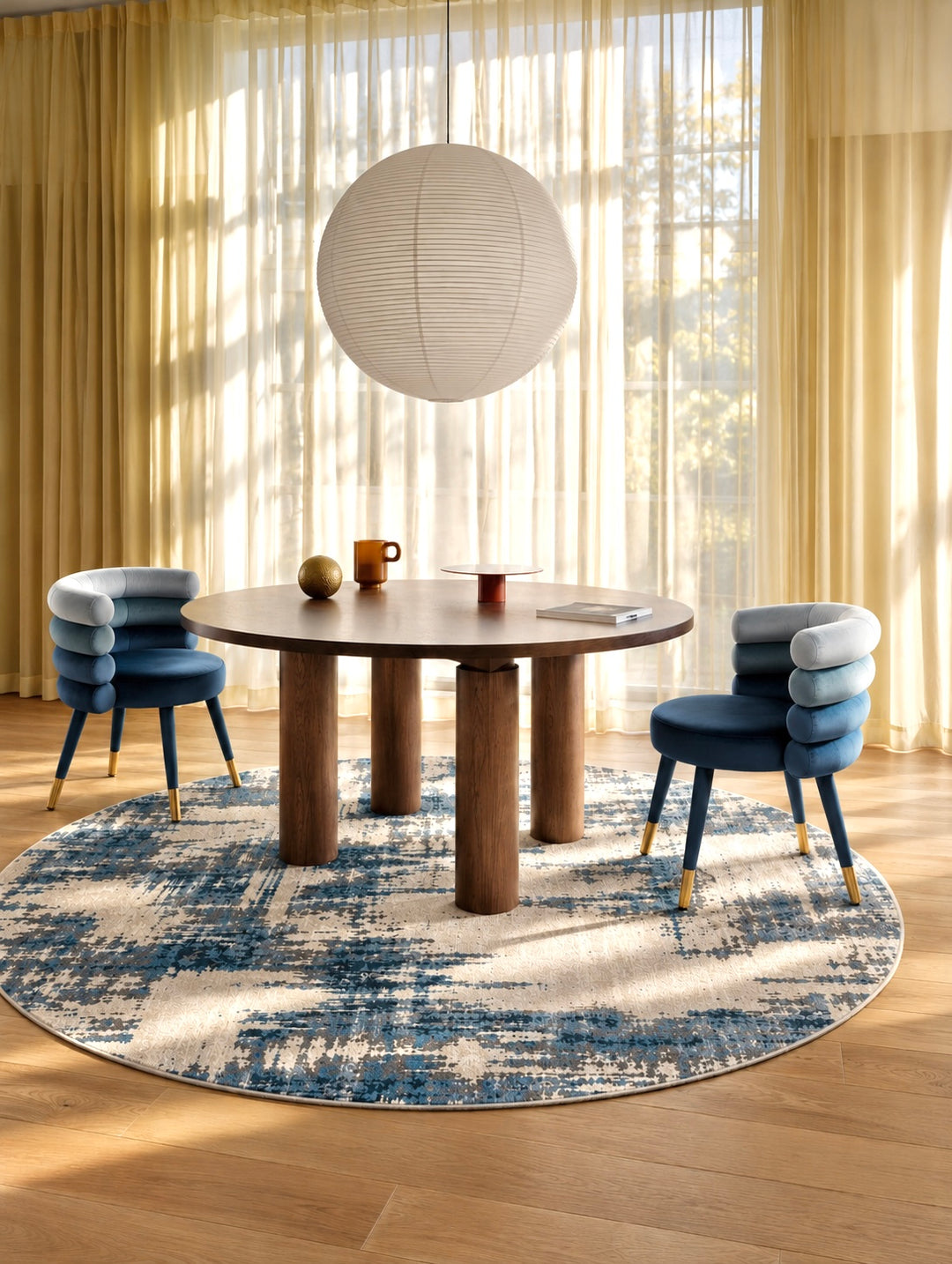 Glacier Blue Round Rug