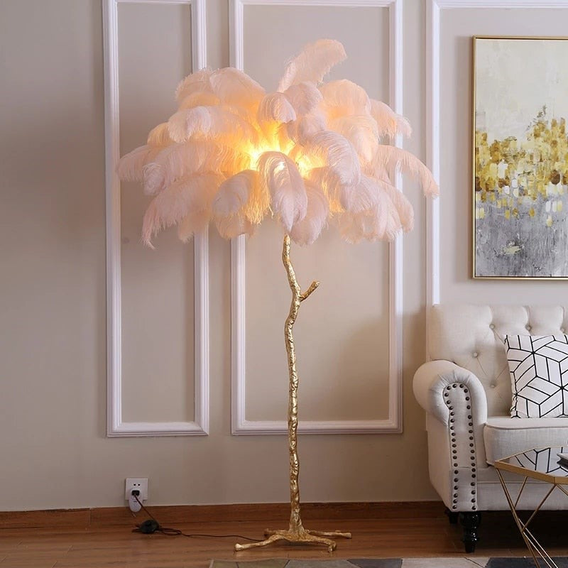 Feather Gasby Floor Lamp - White