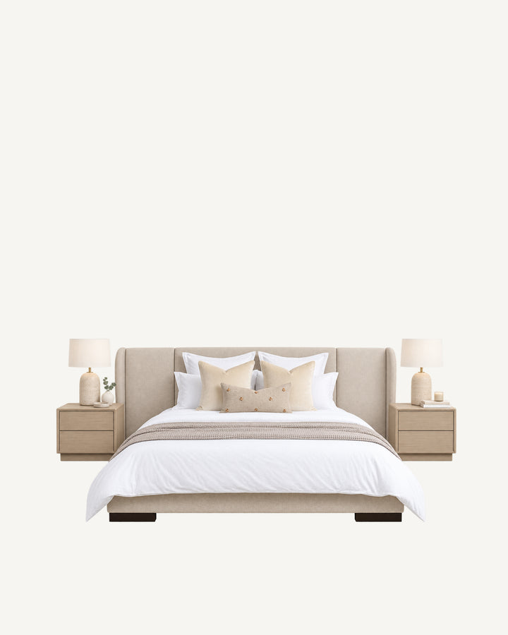 Bexley Bed (with wing) | Oatmeal