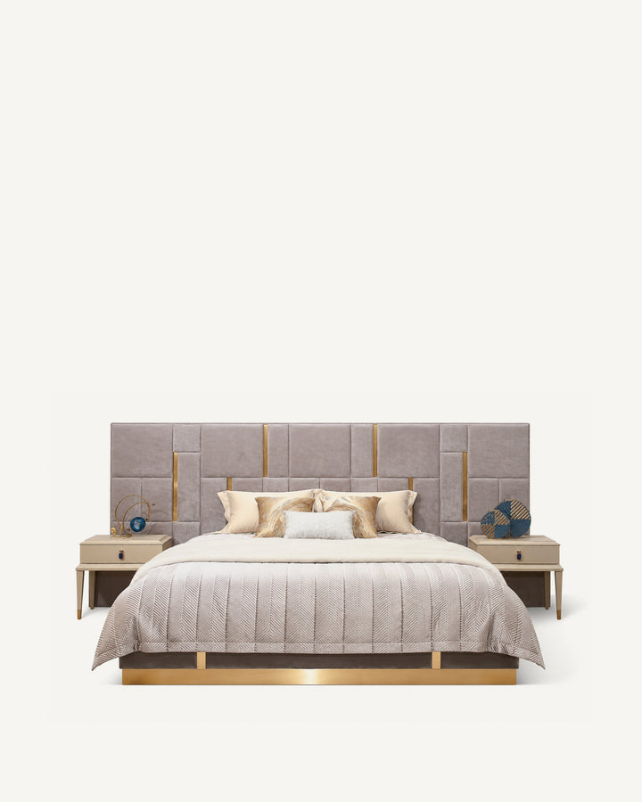 Laurent Bed | Velvet Grey