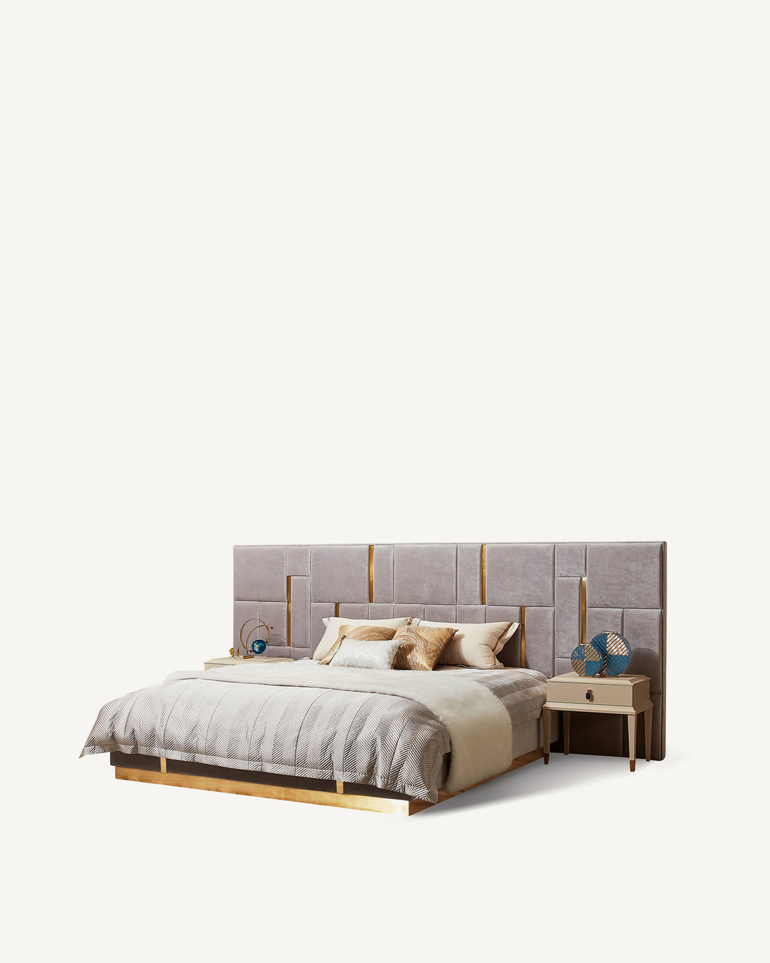 Laurent Bed | Velvet Grey