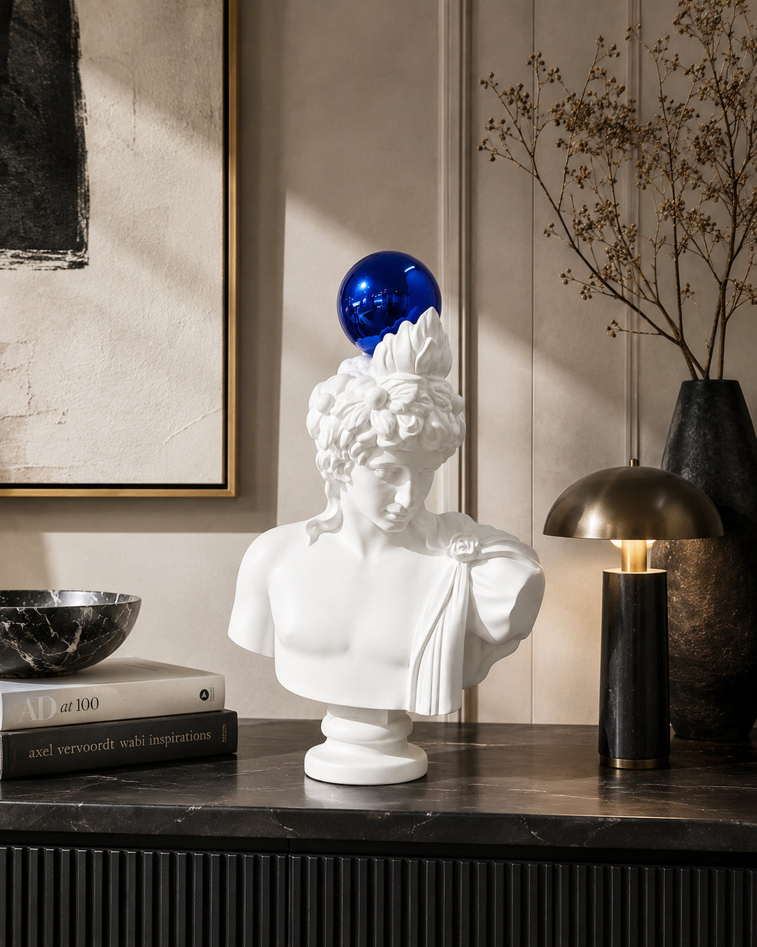 Blue Antinous Statue