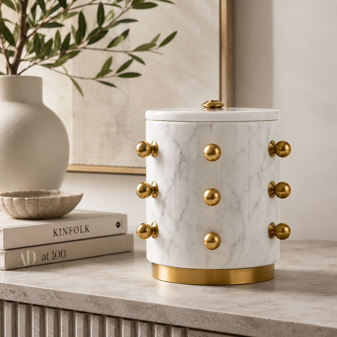 Pop Marble Ice Bucket | White