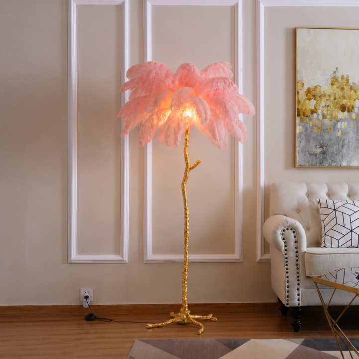 Feather Gatsby Floor Lamp - Pink